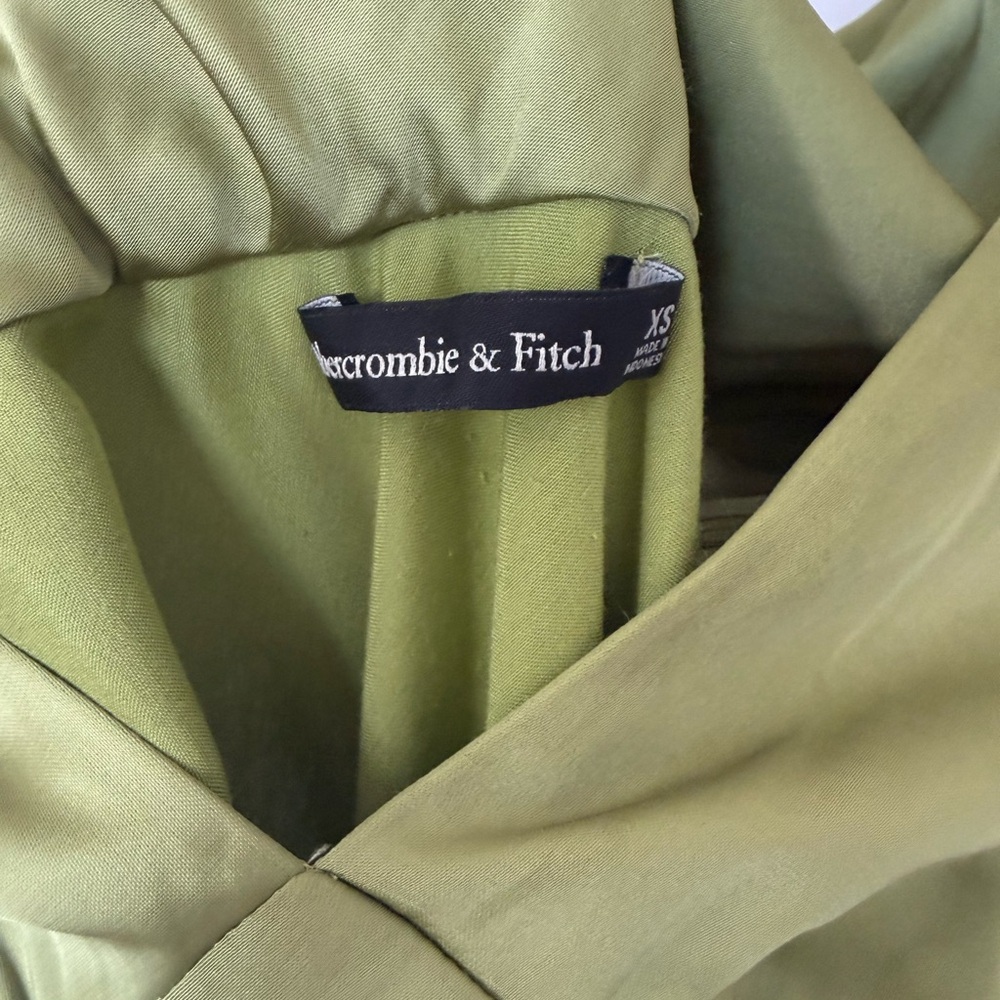 Abercrombie & Fitch Olive Green Satin Maxi Dress - Picture 4 of 4